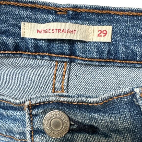 Levi’s Wedgie Straight Blue Jeans Size 29 - Picture 7 of 9